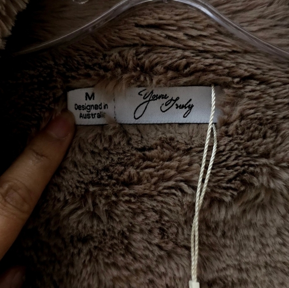 *** SOLD *** Faux Shearling Jacket Stand-up Collar Asymmetrical Zipper - Picture 8 of 11